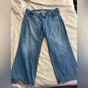Old Navy Mid Rise Wide Leg Classic Blue Women's Jeans